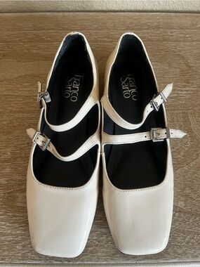 Franco Sarto Tesoro Patent Mary Jane Flats Women’s Size 6.5 Cream